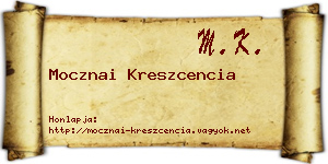 Mocznai Kreszcencia névjegykártya